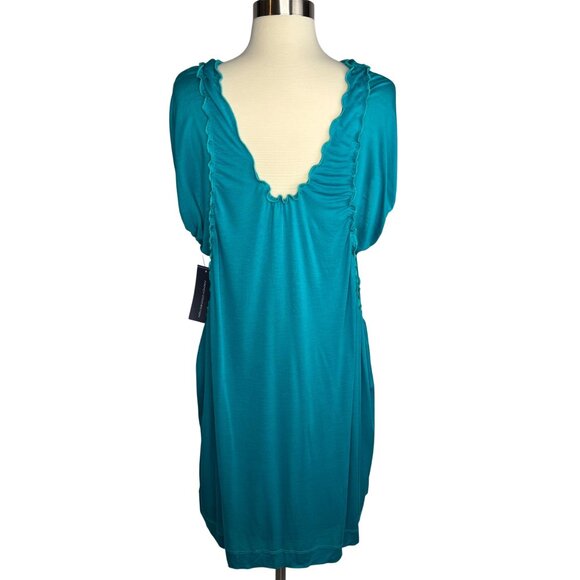 Vintage French Connection Double Layered V-Neck Stretchy Shift Dress Size 6 - Picture 9 of 11